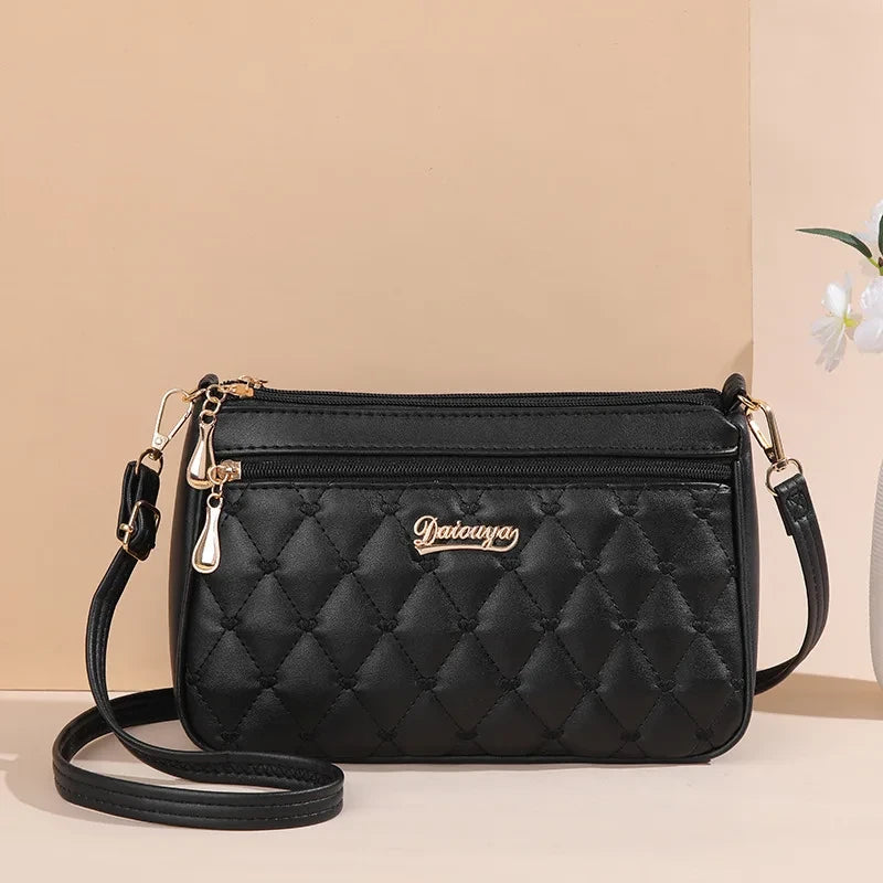 Embroidered Leather Messenger Bag
