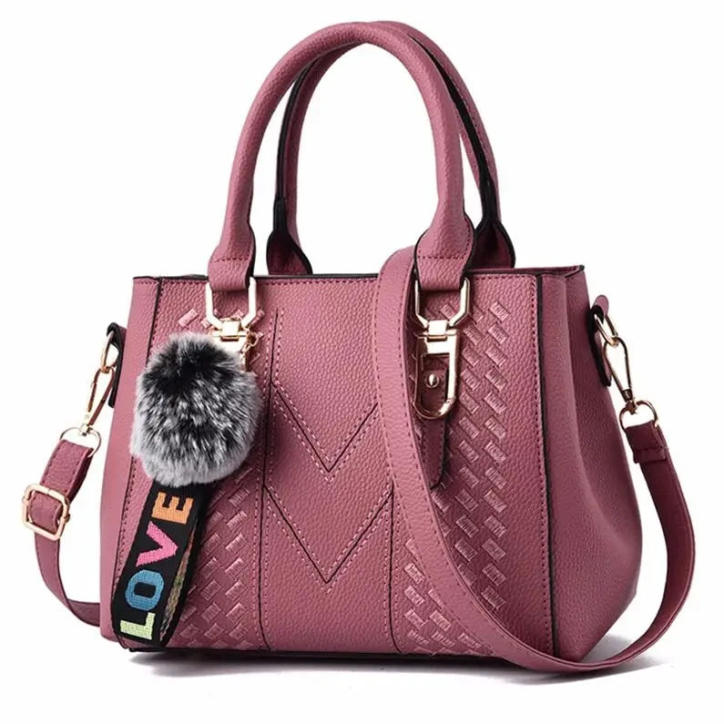 Embroidered Leather Messenger Bag