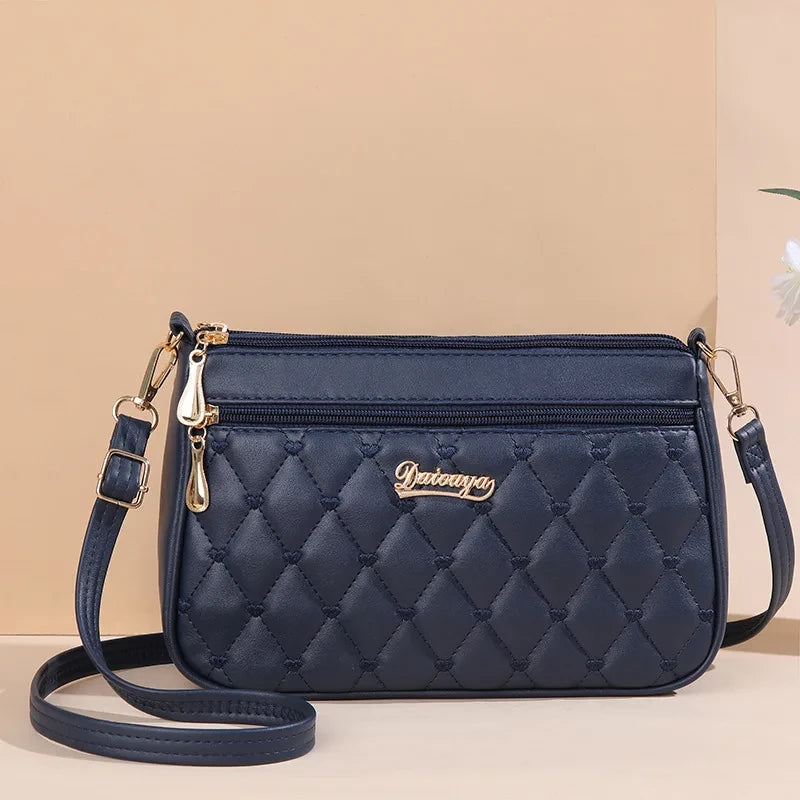 Embroidered Leather Messenger Bag