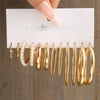 Vintage Bohemian Pearl Hoop Earrings Set