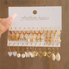 Vintage Bohemian Pearl Hoop Earrings Set