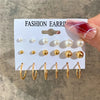 Vintage Bohemian Pearl Hoop Earrings Set
